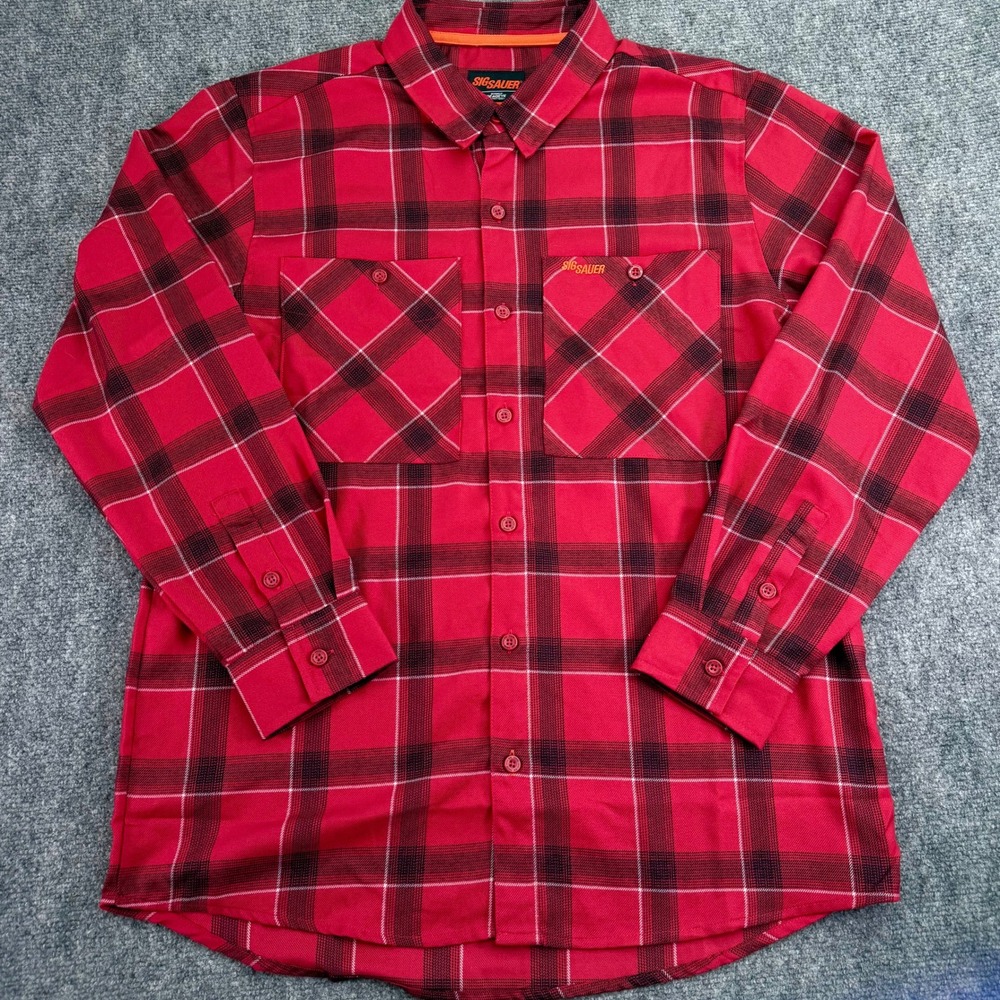Sig Sauer Shirt Mens Large Red Flannel Deadeye Outfitters Scott Plaid